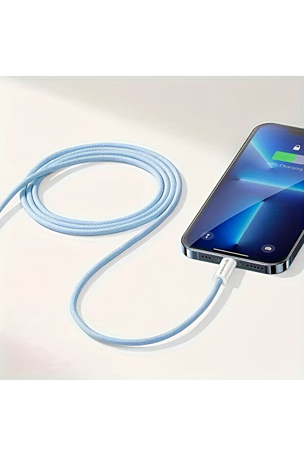 Type-C data cable for Apple, Android, PD60W, Super Fast Charging, 1m - (PCB114D) - White - 6
