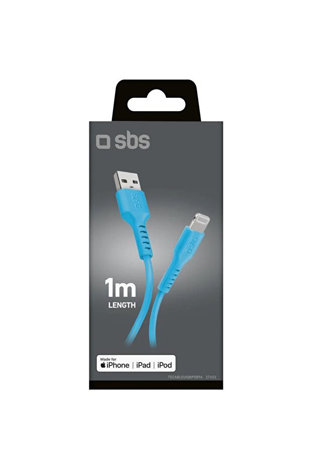 TECABLEUSBIP589A USB-A - Lightning Cable - Blue - 3