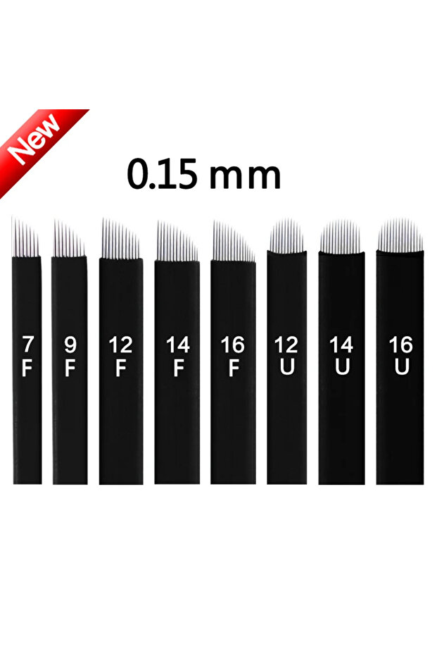 flex 14pin 50pcs 0.15mm 50Pcs Laminas Nano Tebori Microblading Black 12/14/16/18 Flex U Shape Tattoo