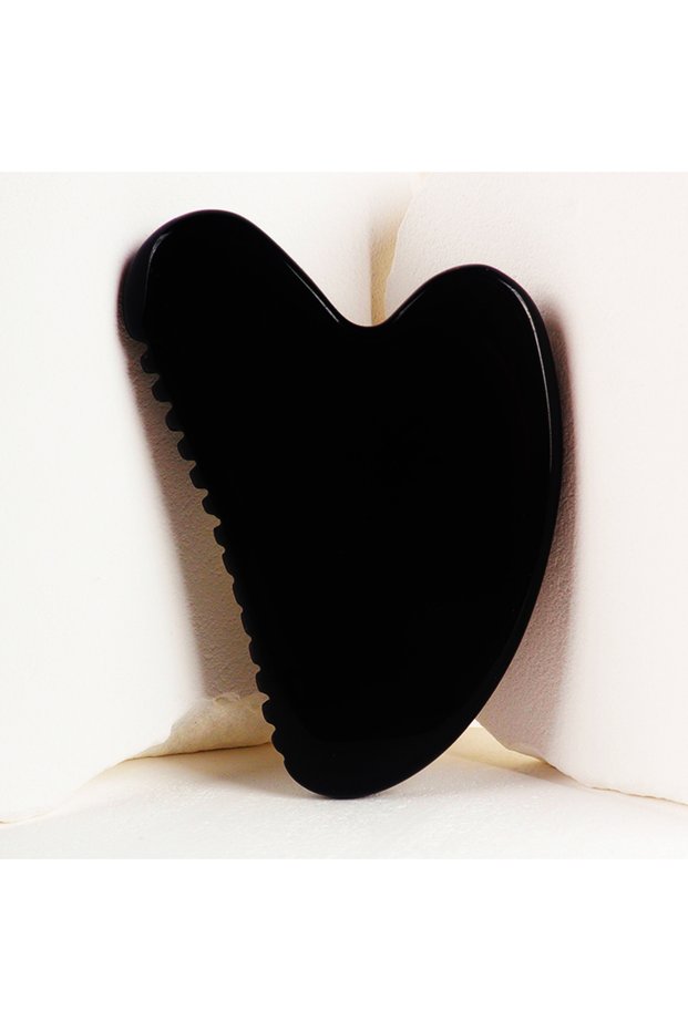 1 pcs Black Obsidian Face Gua Sha Tool Skin Care Body Eye Head Natural Crystal Mineral Stone Sawtoot