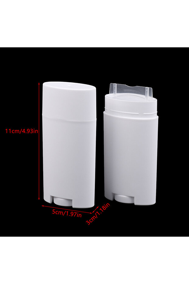 White 2Pcs 75g PP Empty Deodorant Containers Twist-Up Refillable Plastic Bottles for DIY Natural Deo