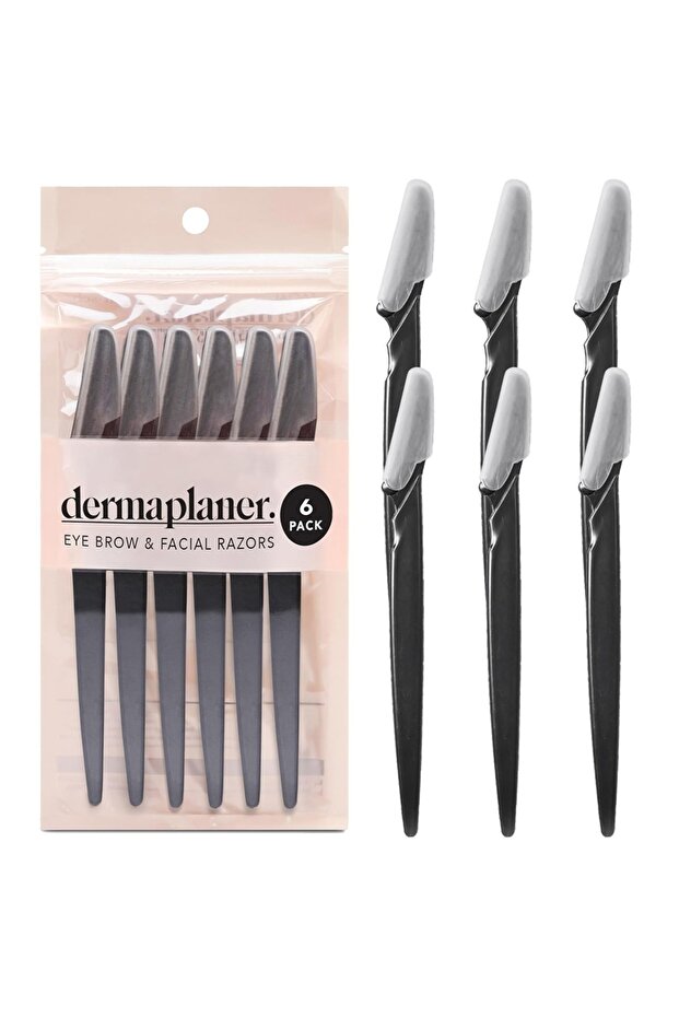6pcs Black 12/6PCS Lady shaver – Facial shaver for women and men – Eyebrow trimmer, shaver and ski