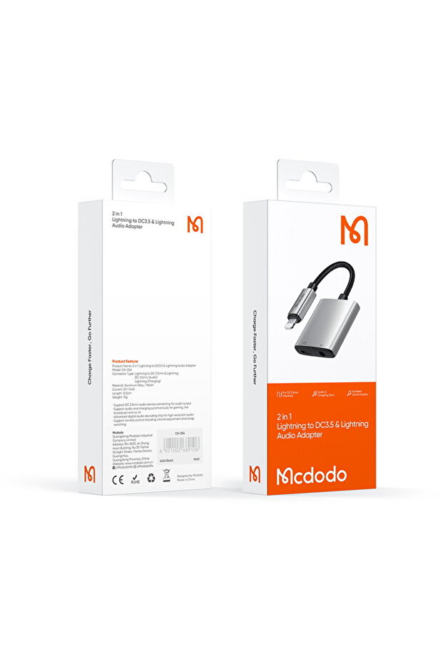 Adaptor Lightning, 2in1, Advanced Digital Audio Decoding Chip, Support Remote Control - (CA-5 - 7