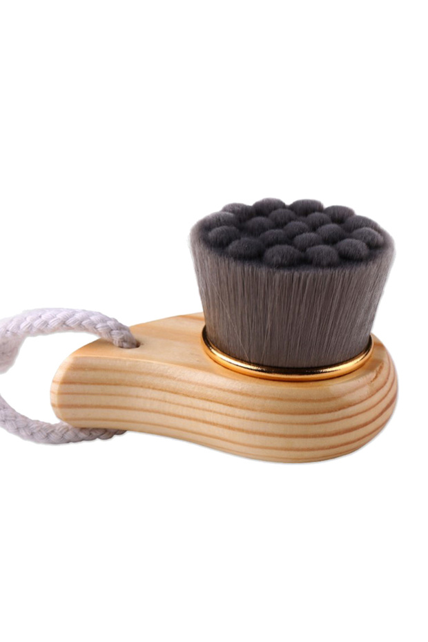 Gray Blackhead Deep Cleaner Beauty Facial Massage Brush Facial Care Wooden Handle Facial Cleansing B
