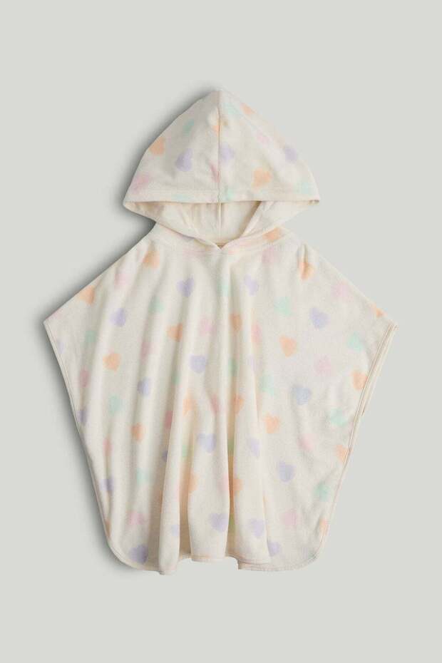 Hearts Towelling Poncho