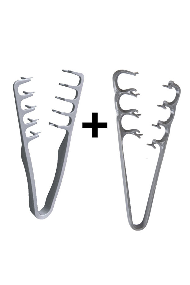 2 Pcs Grey 2Pcs Different Volumizing Wide Tooth Hair Styling Comb Curling Tools Fluffy Texture Korea