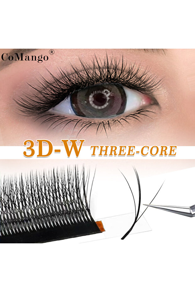 Mix 8-15mm 0.07mm C Black 3D Clover CoMango Super Soft 3D Clover Wispy Black Eyelash Extensions Natu