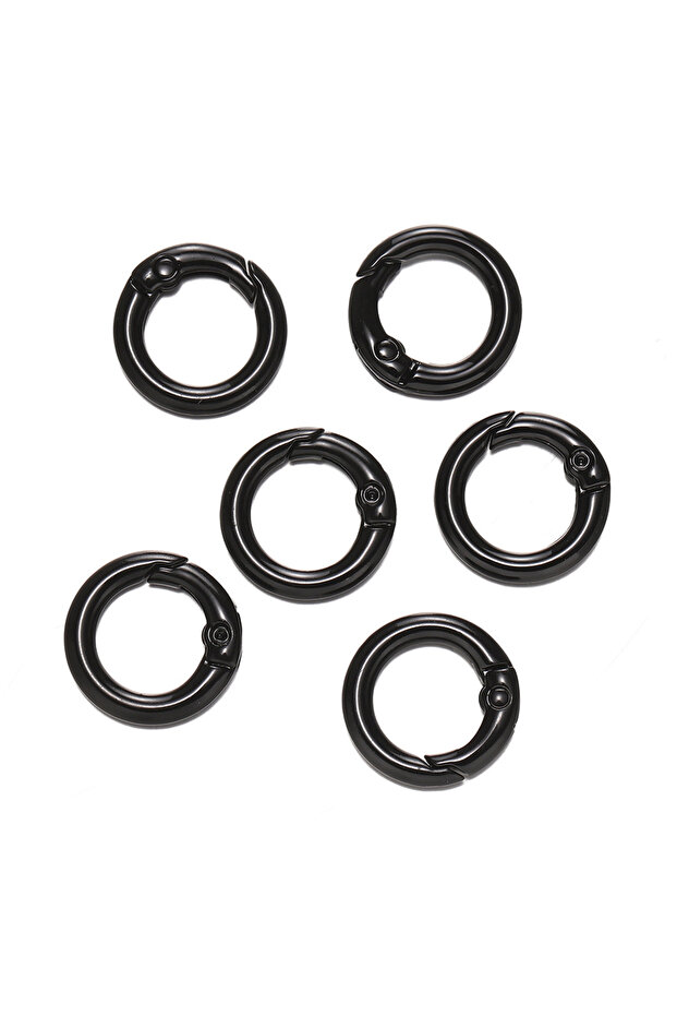 25mm x 5pcs black 5Pcs Colorful Metal O Ring Spring Clasp Openable Round Carabiner Keychain Clips Ho