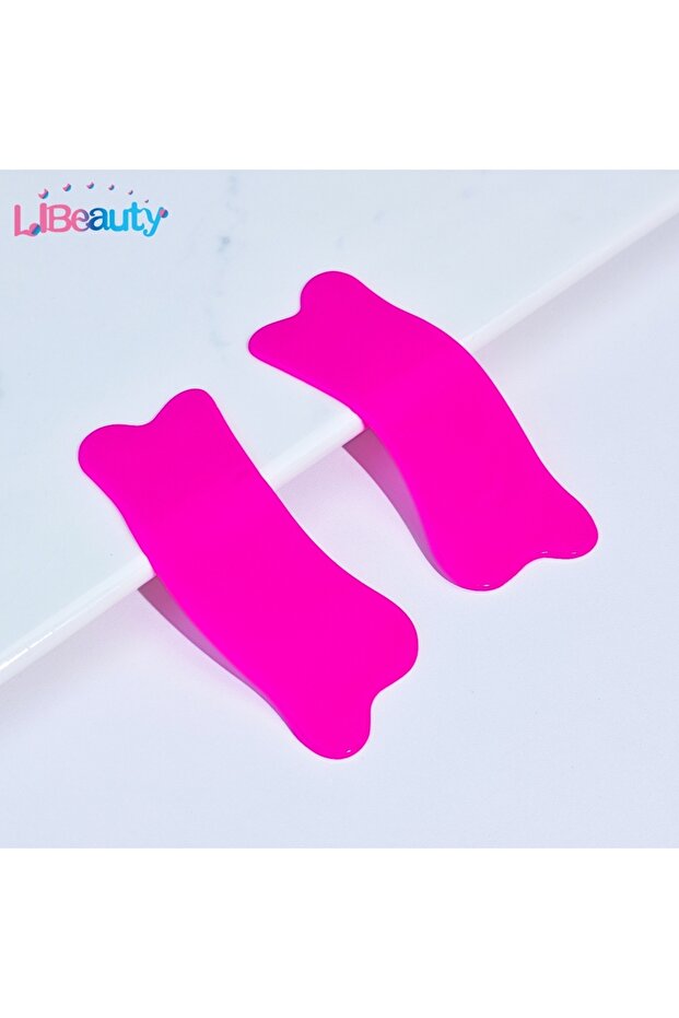 وسادات العين الجديدة القابلة لإعادة الاستخدام على شكل دب من Libeauty باللون الأحمر الوردي، مصنوعة من السيليكون لحماية ظلال العيون وتطويل الرموش