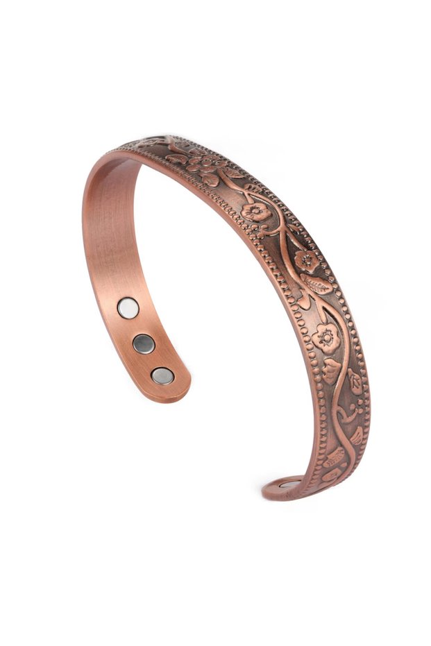shouzhuo Magnetic Bracelet Retro Flower Ring Bracelet Set Adjustable Men's and Women's Plated Ancien