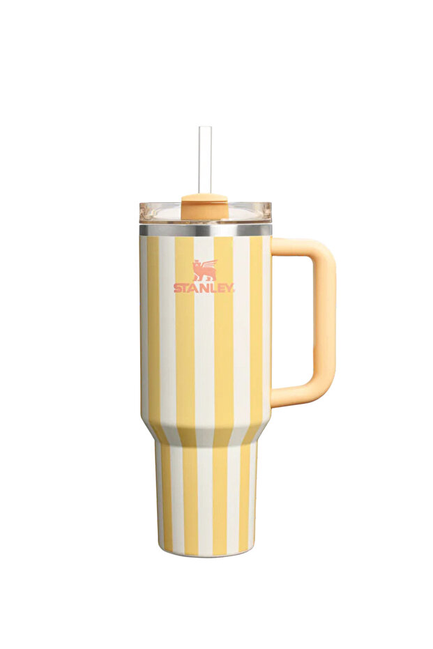 The Quencher H2.0 Flowstate Tumbler with Straw Thermos Butter Cabana Gloss 1.18 Litre