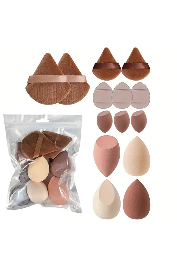 COFFEE 14PCS 14Pcs Makeup Sponge Set Beauty Sponges Blender Triangel Powder Puff Mini Make Up Sponge