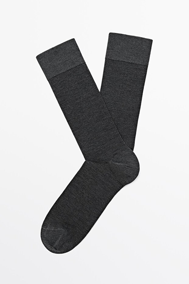 İpekli düz triko çorap - 2