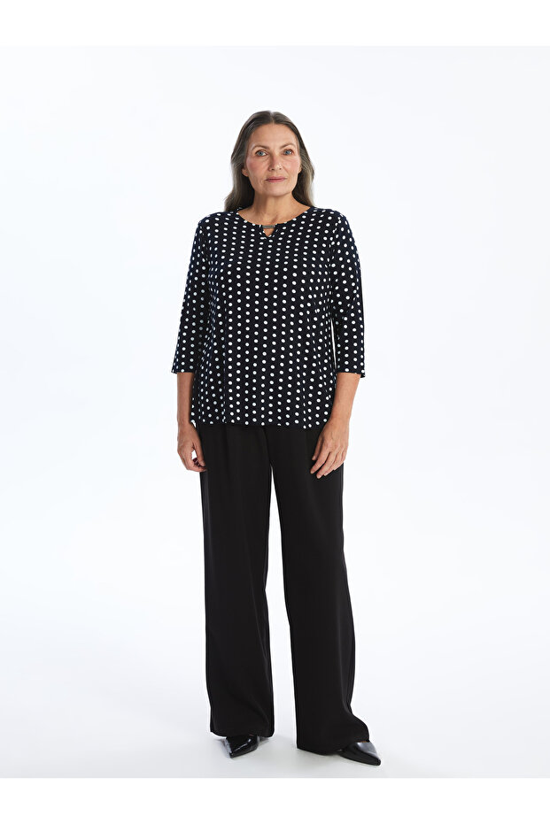 طاقم الرقبة منقوشة بلوزة - 4