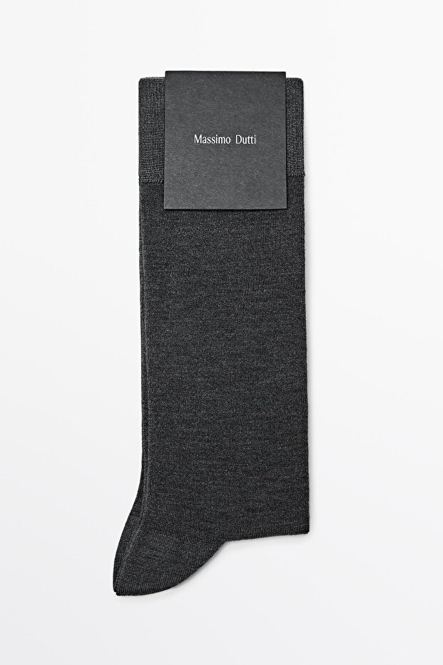 İpekli düz triko çorap - 1