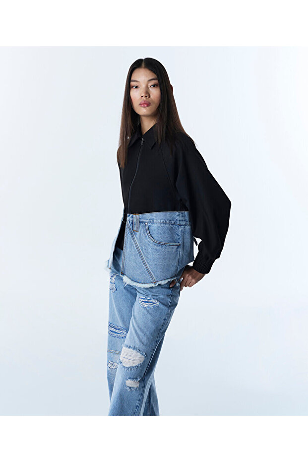 DENİM MIX RAW EDGE MONT - 5