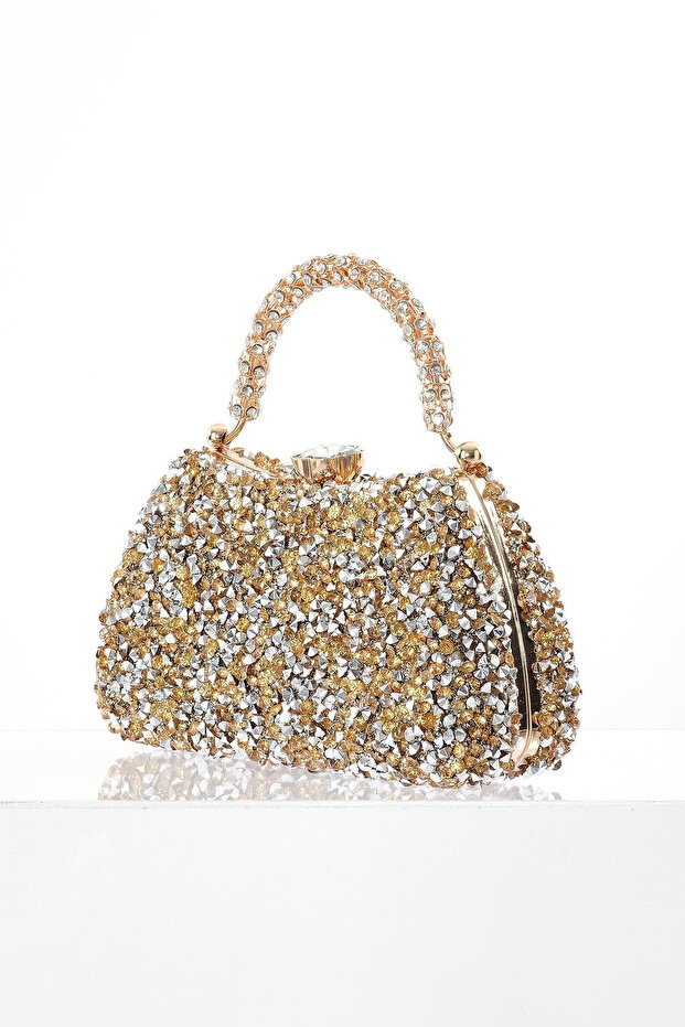 Simli Taş Detaylı Gece Çantası - 3