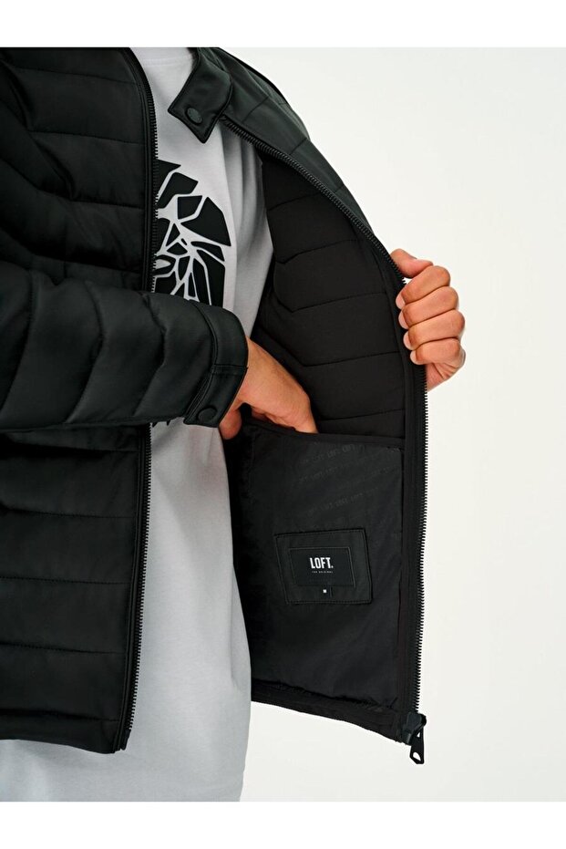 Erkek Black Deri Mont LF2033756 - 2