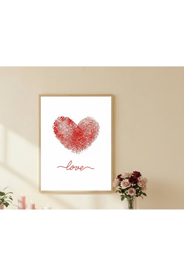 Wooden Framed Valentine's Day Collectible Painting - Modern Living Room Wall Decor Huhu699