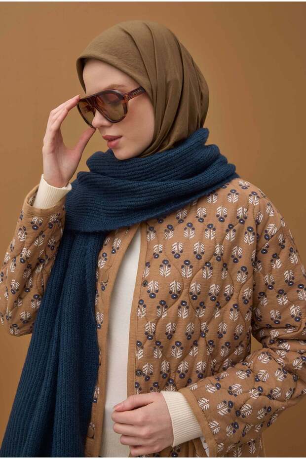 Eșarfă moale, caldă, maro - 3