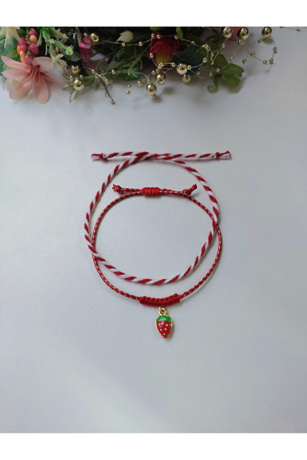 Strawberry Marteniçka Bracelet and Marteniçka Wish Bracelet