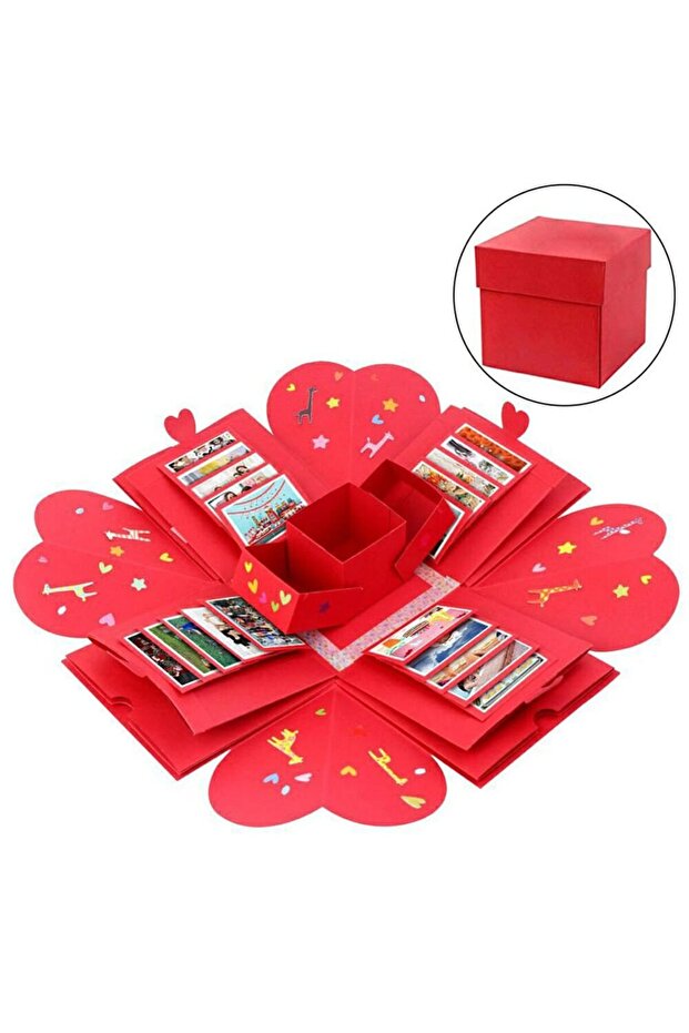 Square Explosion Box - Red - 1