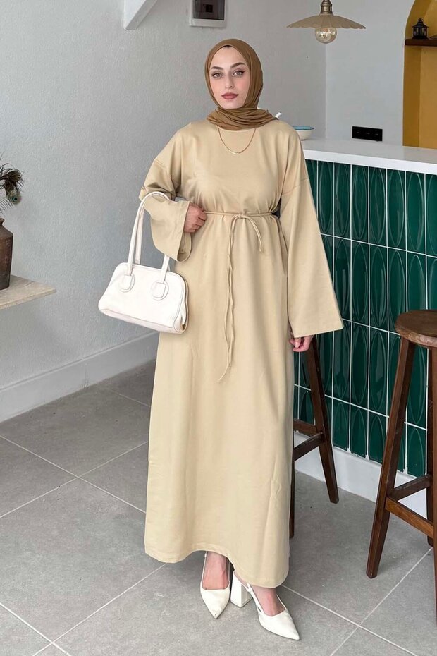 Two Threaded Dress Beige