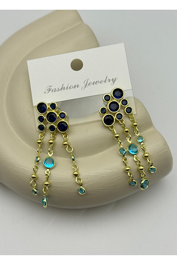 Vip Gold Stone Dangle Earrings - 26Vipkp41