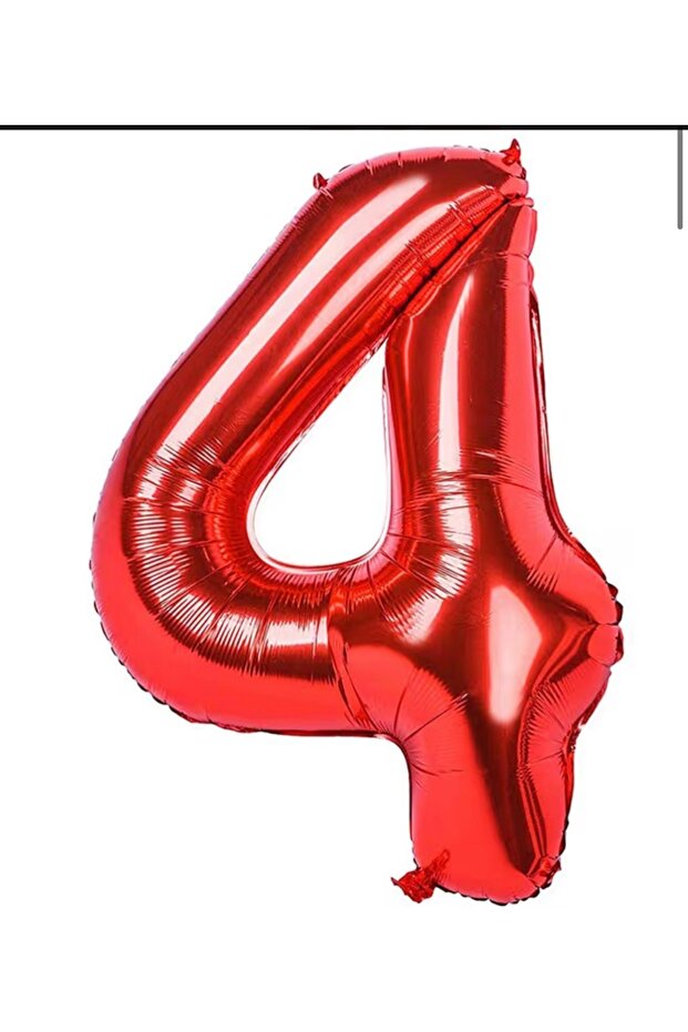 40 Inch Red Number Foil Balloon 100 cm