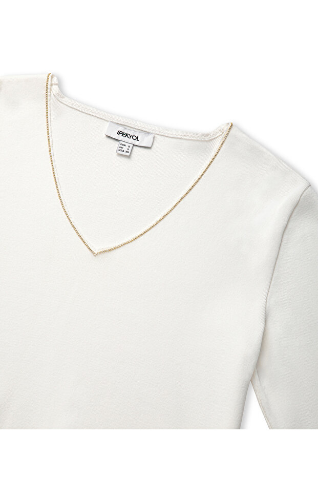 Strass taş şeritli triko - 4