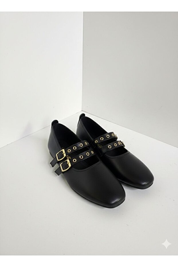 Double Baretlle Detailed Daily Ballet Flats
