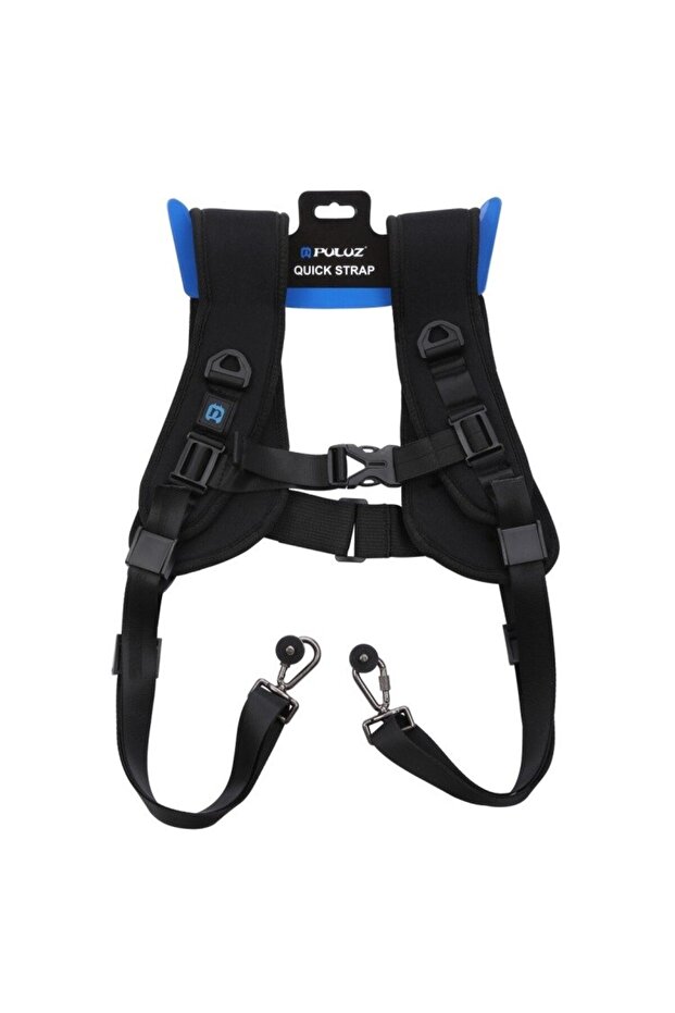 Двоен колан PU6002 за DSLR и екшън камери, черен - 6