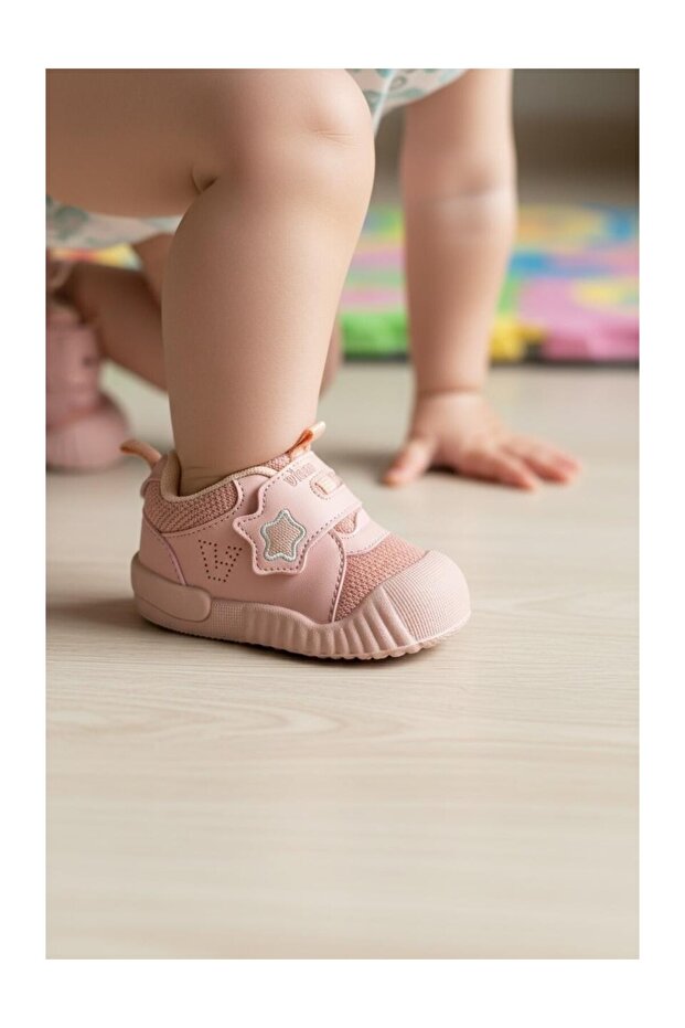 Monny Orthopedic Baby Girl Powder First Step Sneaker