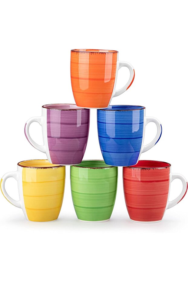 6 * 360ML Bonita Multicolour Set of 6 Mugs