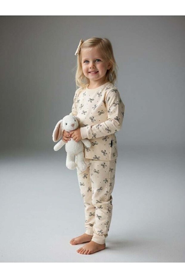 Girl's Cotton Bow Pajama Set