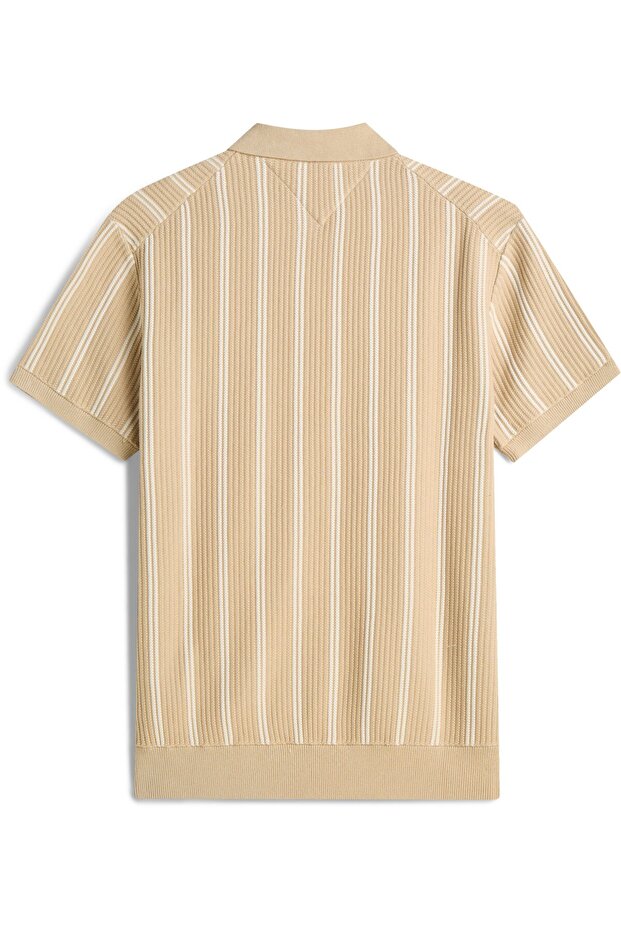 KNITTED VERTICAL STRIPE SS POLO - 2