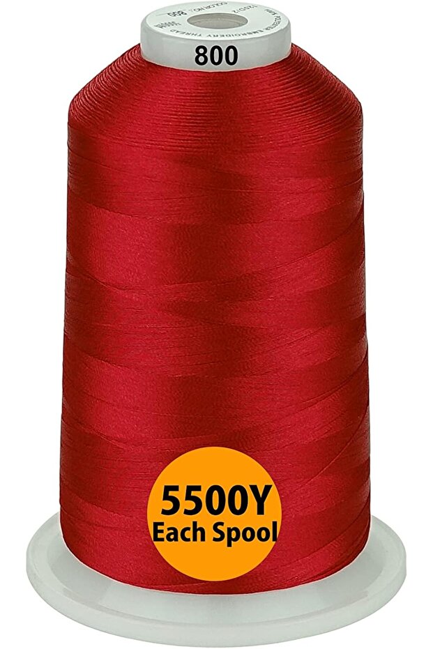 Embroidery Thread Set 3 Spools, 5000 m, Red Color - 2