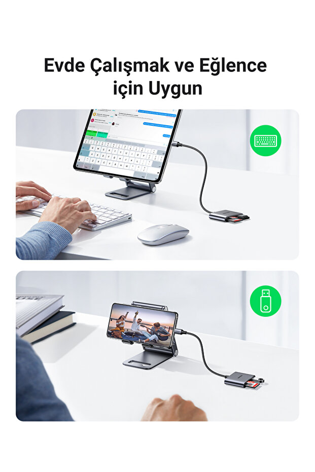USB-C Multifunction Card Reader SD/TF+USB Gray - 4