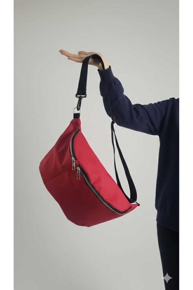Red Modern Daily Water Repellent Large Size Cross Adjustable Strap Body Bag Waist and Shoulder Bag