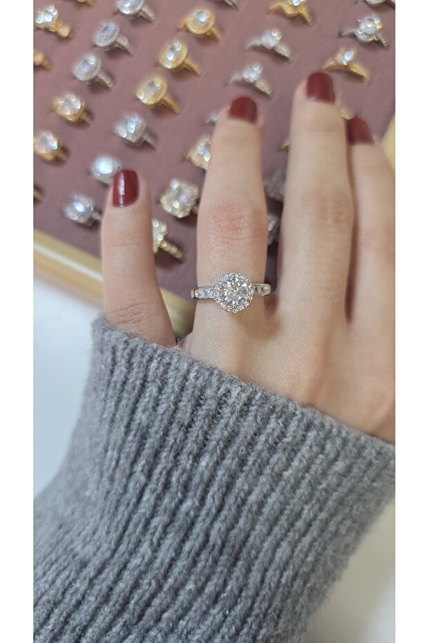 Premium Design Sparkling Women's Double Color Ring Adjustable Without Number