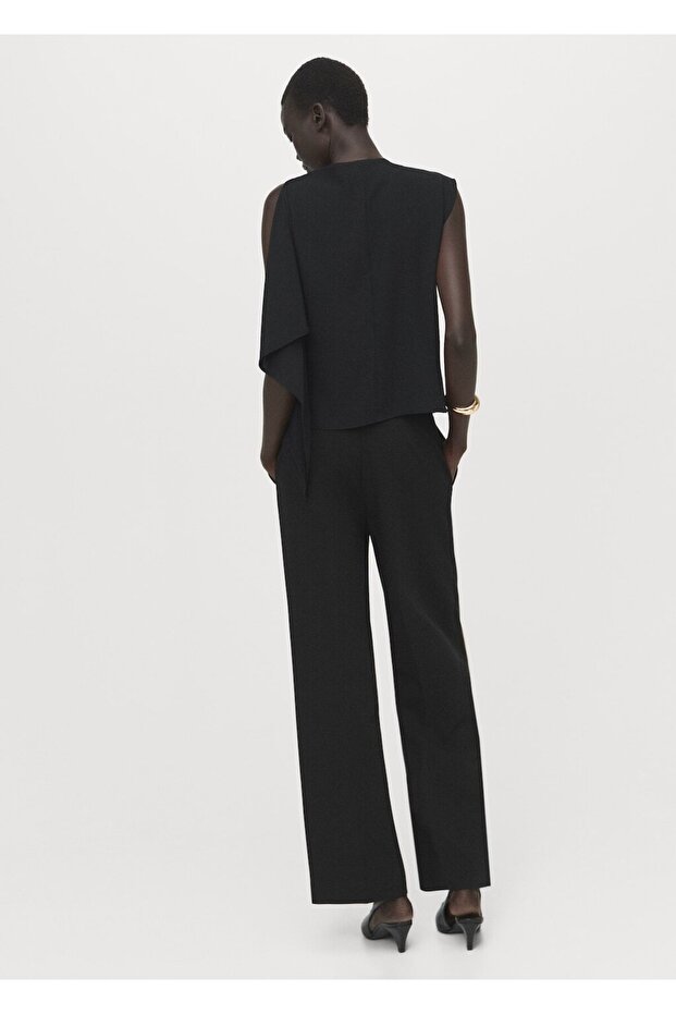 Asimetrik yaka bluz - 4