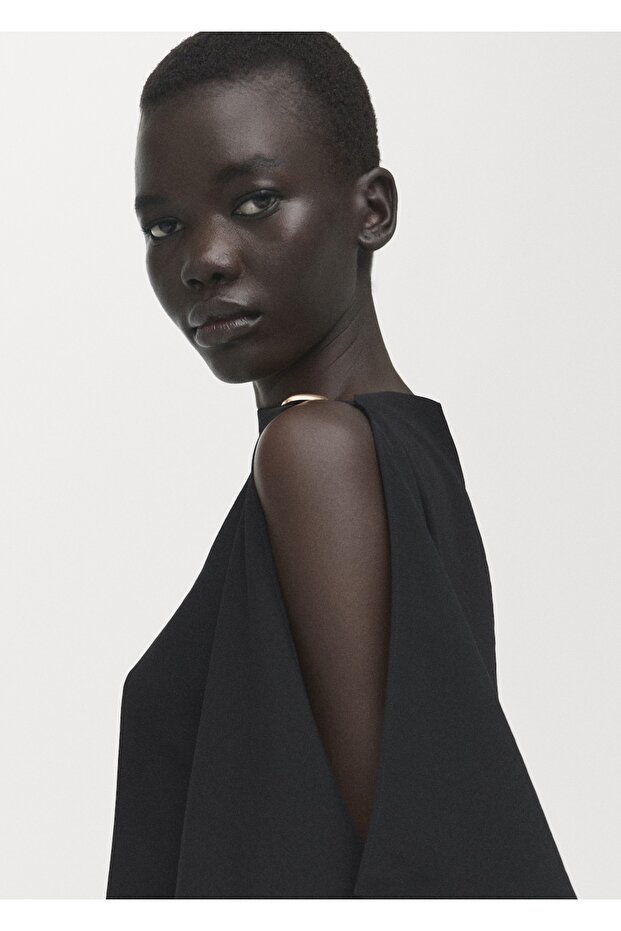 Asimetrik yaka bluz - 6