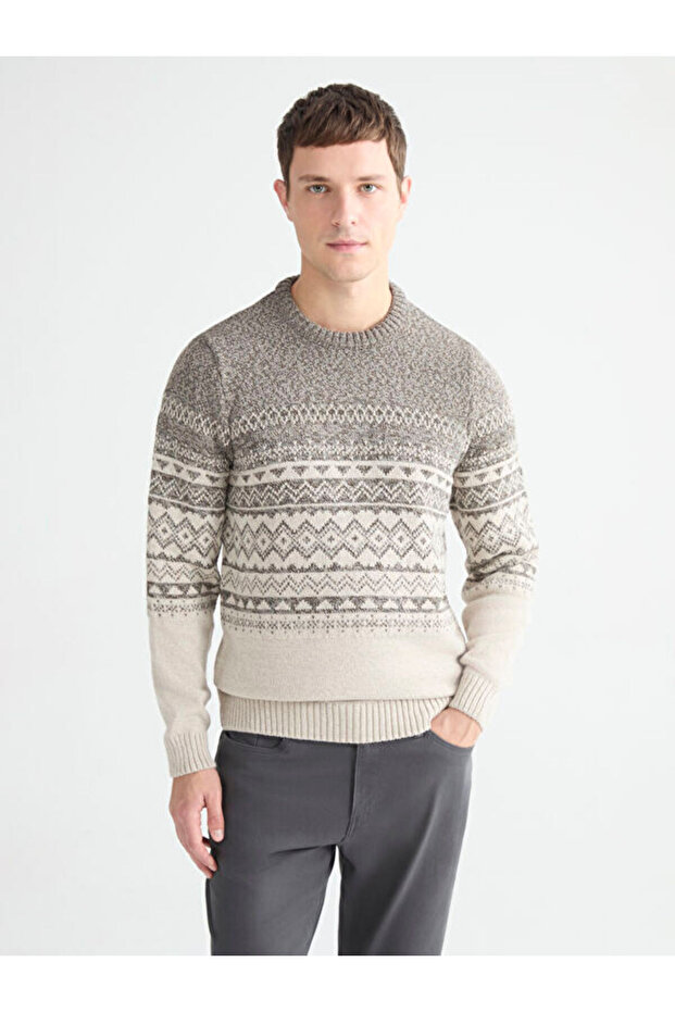 Esvab • Modern & Distinctive Zero Roba Collar Embroidered Men's Knitwear Sweater