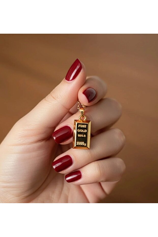 Gold külçe altın model kolye - 1