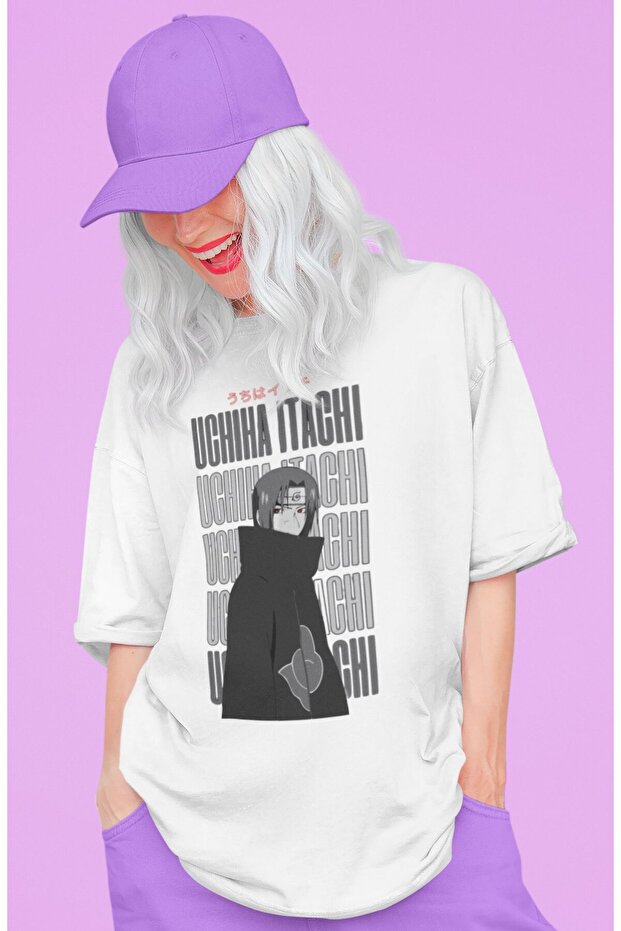 Design Uchiha Itachi Printed Unisex Oversize Naruto Anime Series Character T-Shirt