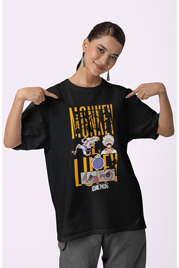 Design Monkey D. Luffy Printed Unisex Oversize One Piece Anime Series Character T-Shirt