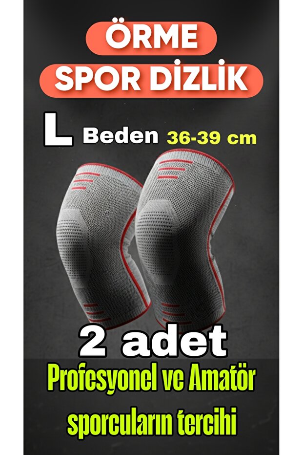 L Bdn 2-Pack 3D Knitted Sports Knee Brace Pain Reducing Knee Protector Breathable Compression Supported