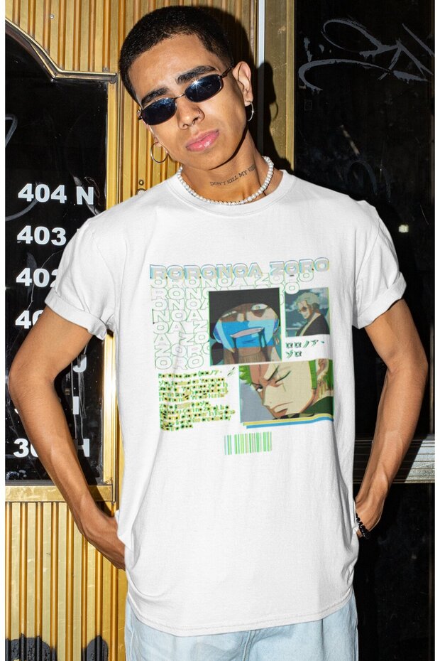 Roronoa Zoro Printed Unisex Oversize One Piece Anime Character T-Shirt