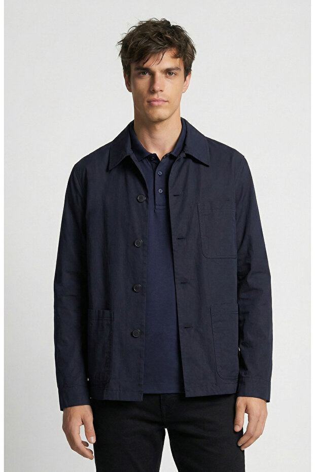 Lacivert Paper Touch Ceket - 1