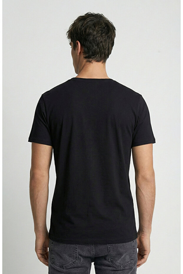 Siyah Basic Pike T-shirt - 3